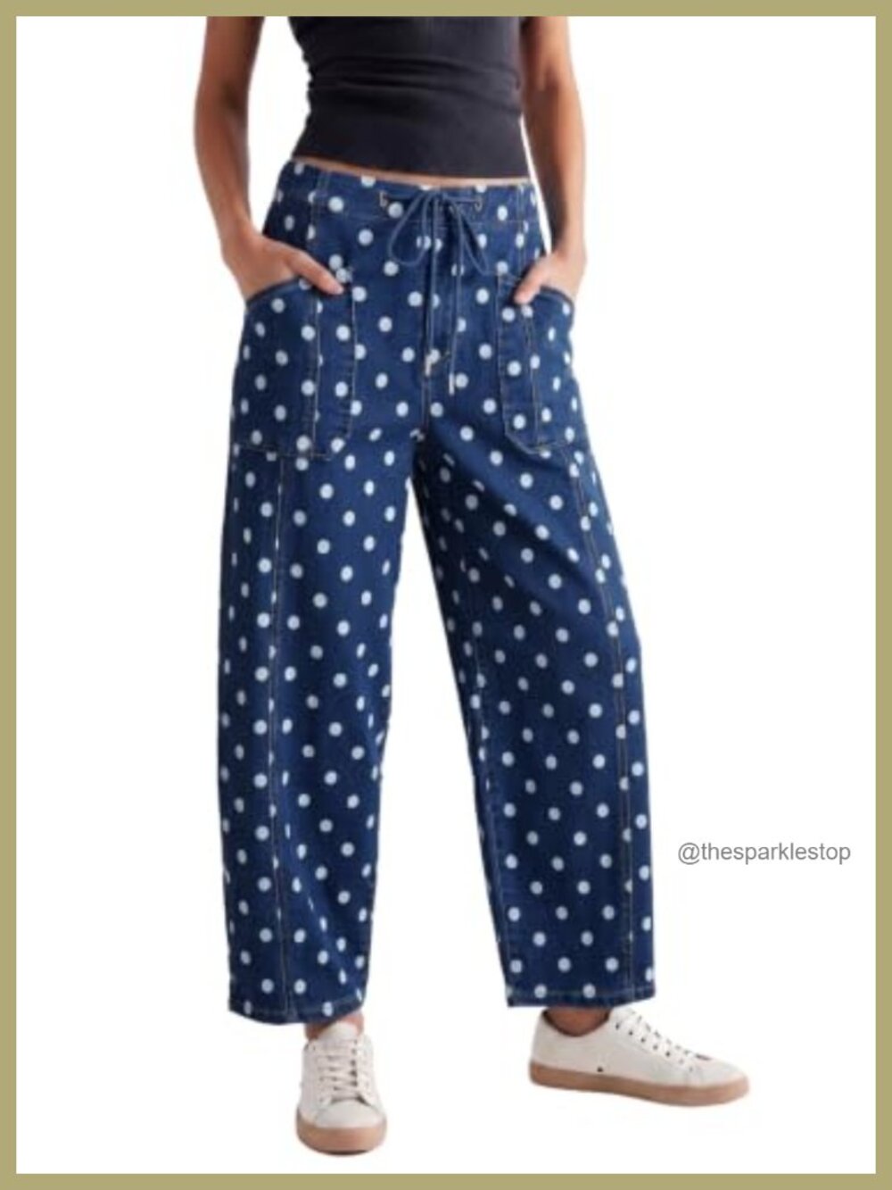 Women's High Rise Barrel Jeans Loose Fit Wide Leg Denim Pants with Pockets